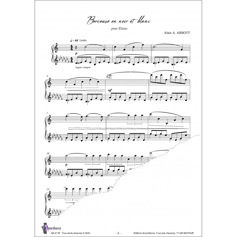 Berceuse en noir et blanc