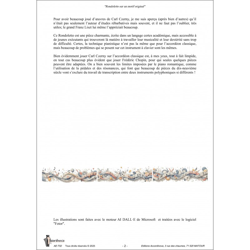 Rondoletto d'après un motif original Rondoletto d'après un motif original