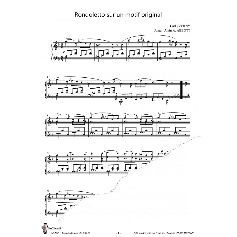 Rondoletto d'après un motif original Rondoletto d'après un motif original