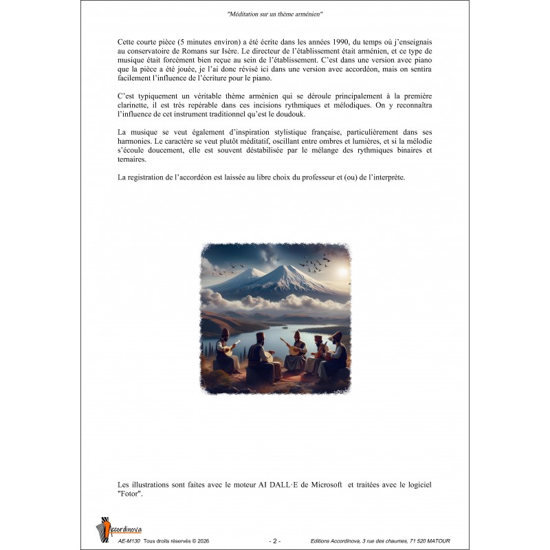 Méditation sur un thème arménien