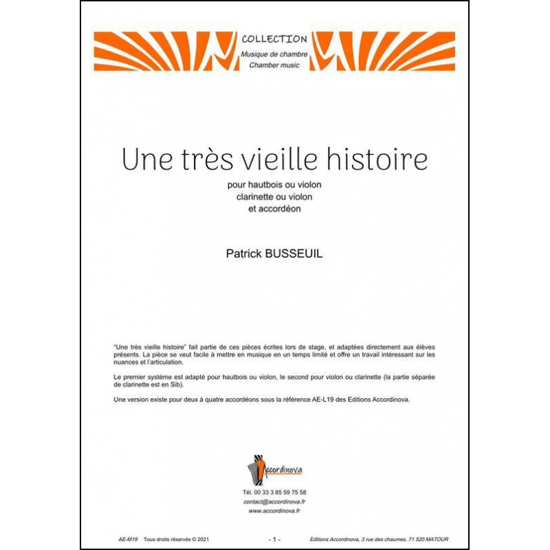Une très vieille histoire - musique de chambre