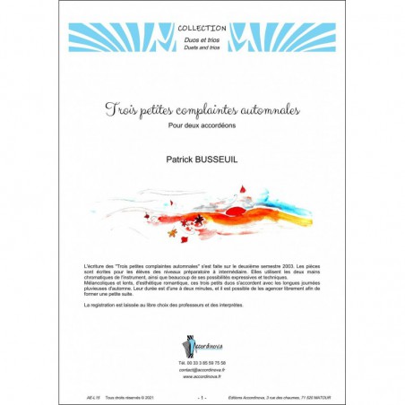 Trois petites complaintes automnales