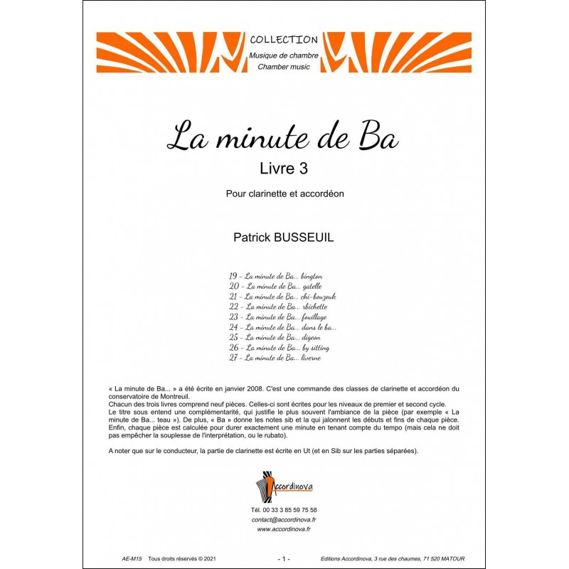La minute Ba - Livre 3