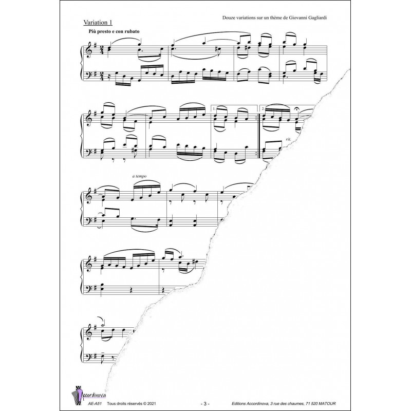 Variations sur un thème de Gagliardi