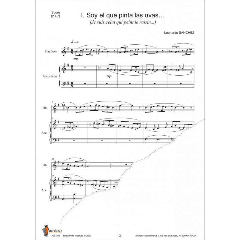 4 diptyques d'un autre monde - diptyque 2 hautbois accordéon