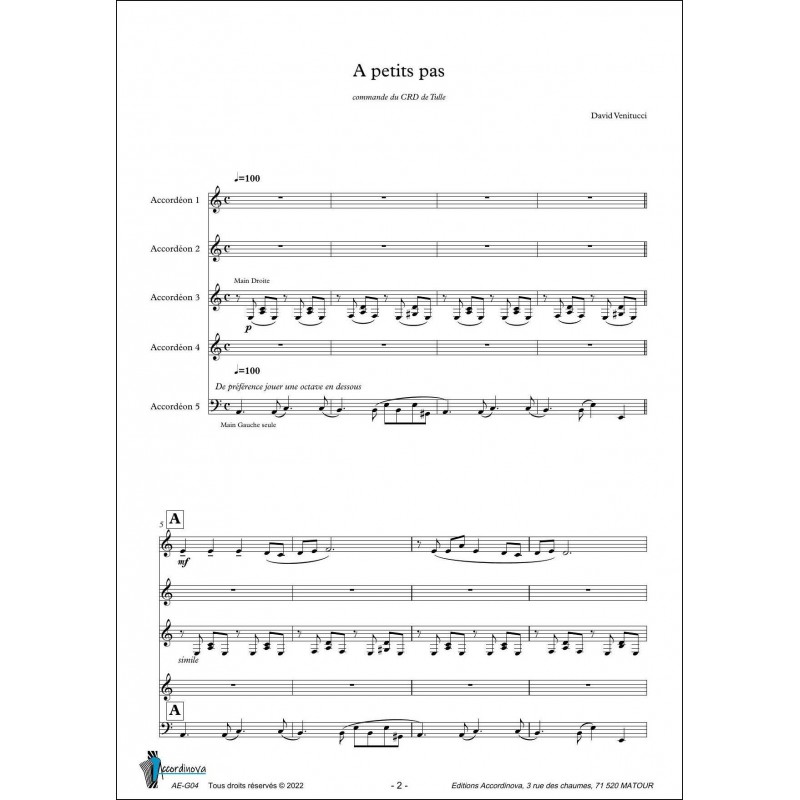 A petits pas - quintette d'accordéons