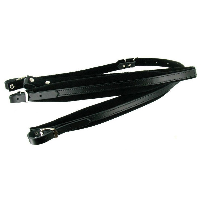 Bretelles taille moyenne cuir et velours