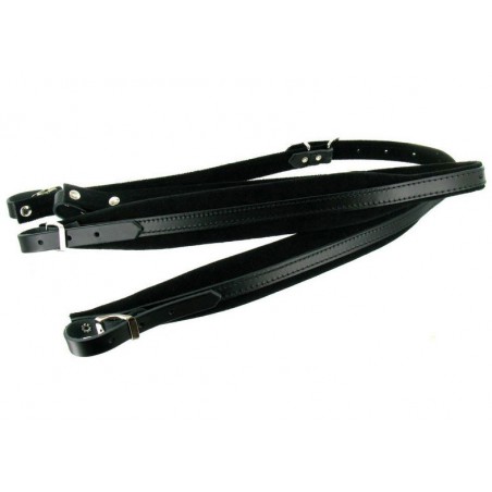 Bretelles taille moyenne cuir et velours