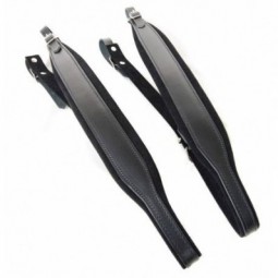 Bretelles extra larges cuir et velours