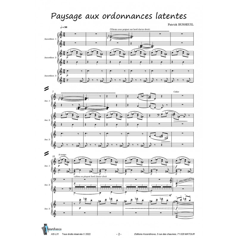 Paysage aux ordonnances latentes