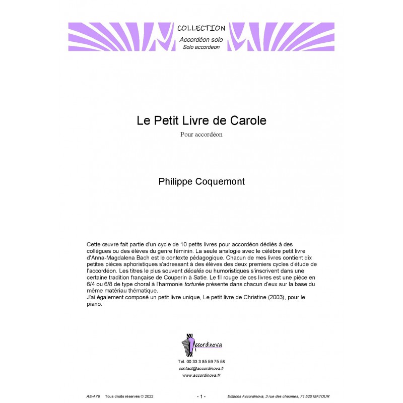 Le petit livre de Carole