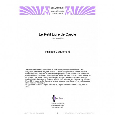Le petit livre de Carole