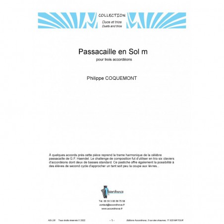 Passacaille en Sol mineur