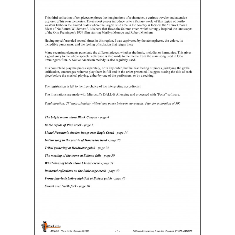 Les chants de la rivière of no return