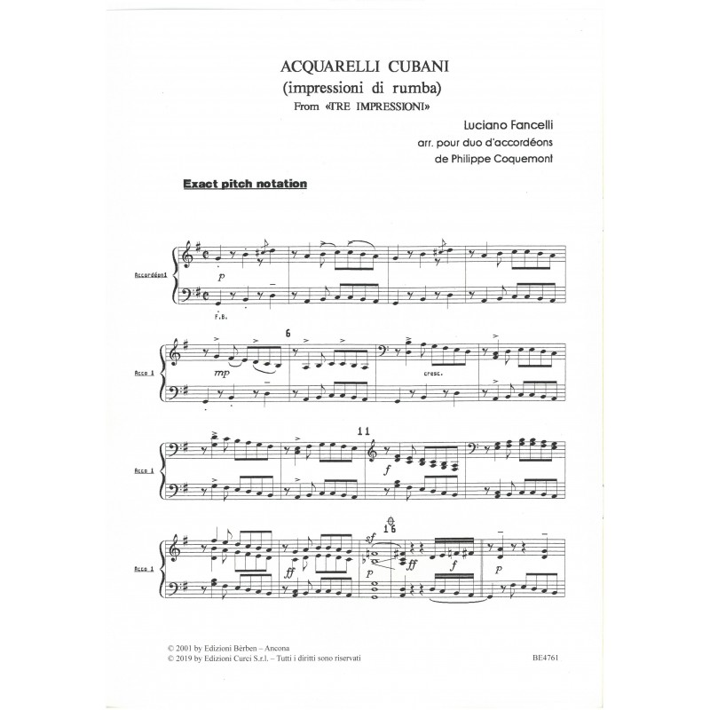 Acquarelli Cubani - 2 Accordéons