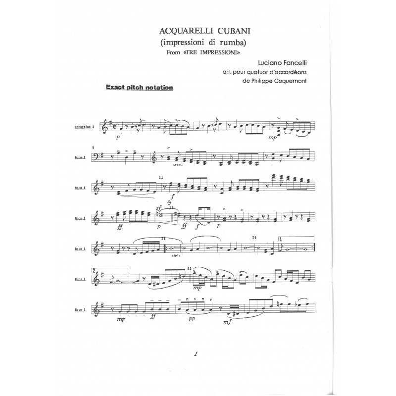 Acquarelli Cubani - 4 Accordéons