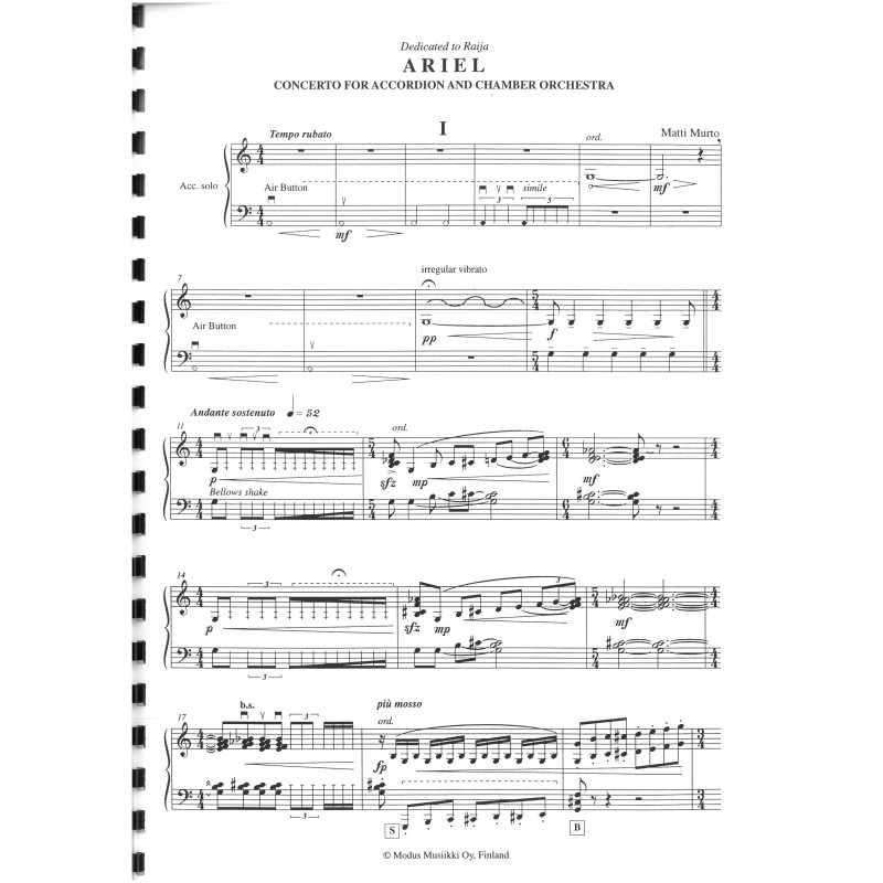 Ariel concerto - [Partie Accordéon SOLO]