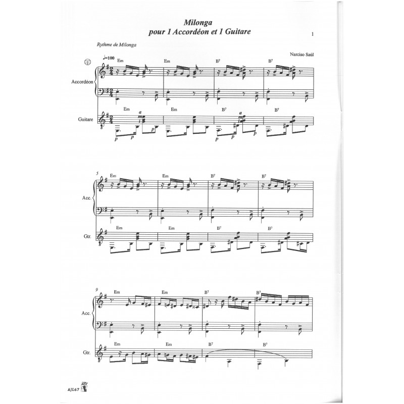 Etudes pour Accordéon et Guitare - Volume 5 Musique Argentine