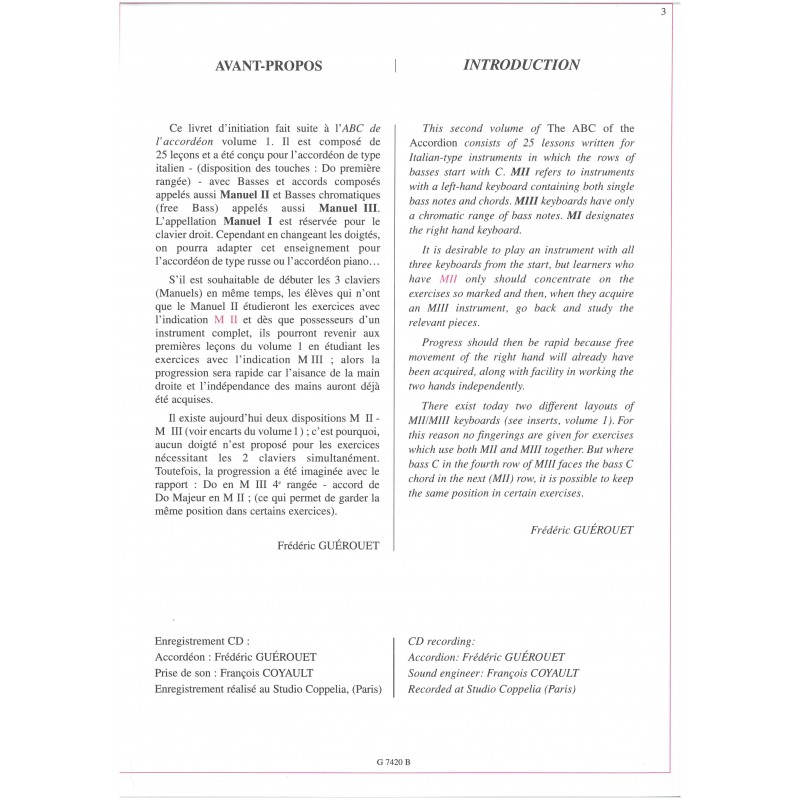 L'ABC de l'Accordéon - Volume 2 [+ CD]