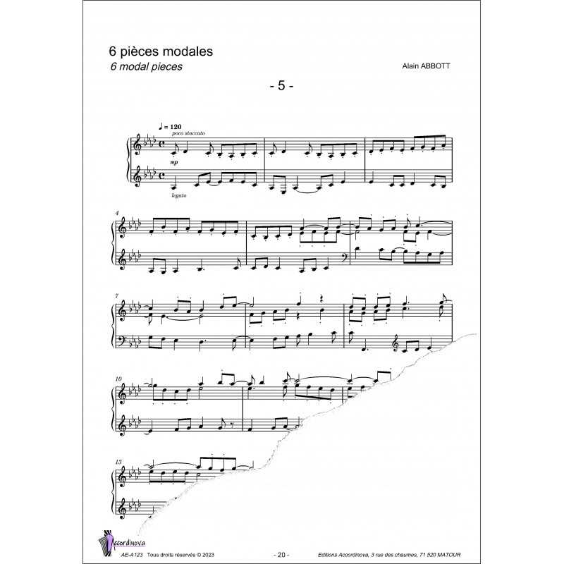 6 pièces modales