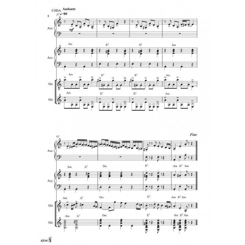 Etudes Pour Accordéon Et Guitare Vol 4 -  Musique Argentine