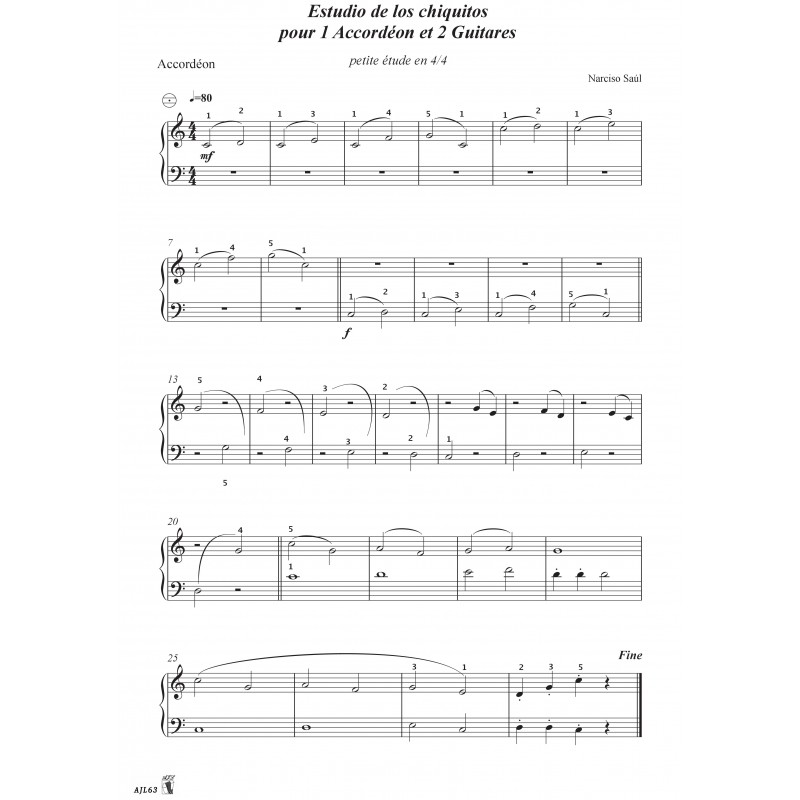 Etudes Pour Accordéon Et Guitare Vol 1 -  Musique Argentine