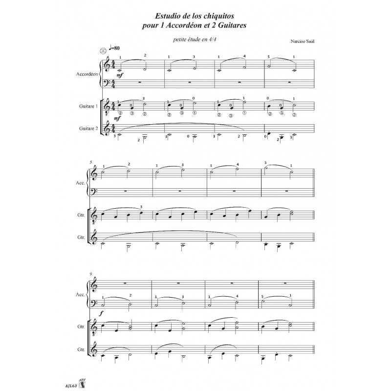 Etudes Pour Accordéon Et Guitare Vol 1 -  Musique Argentine