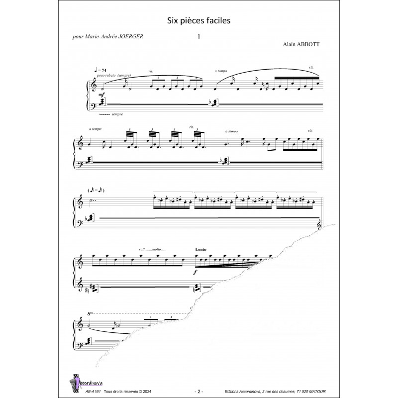 Six pièces faciles
