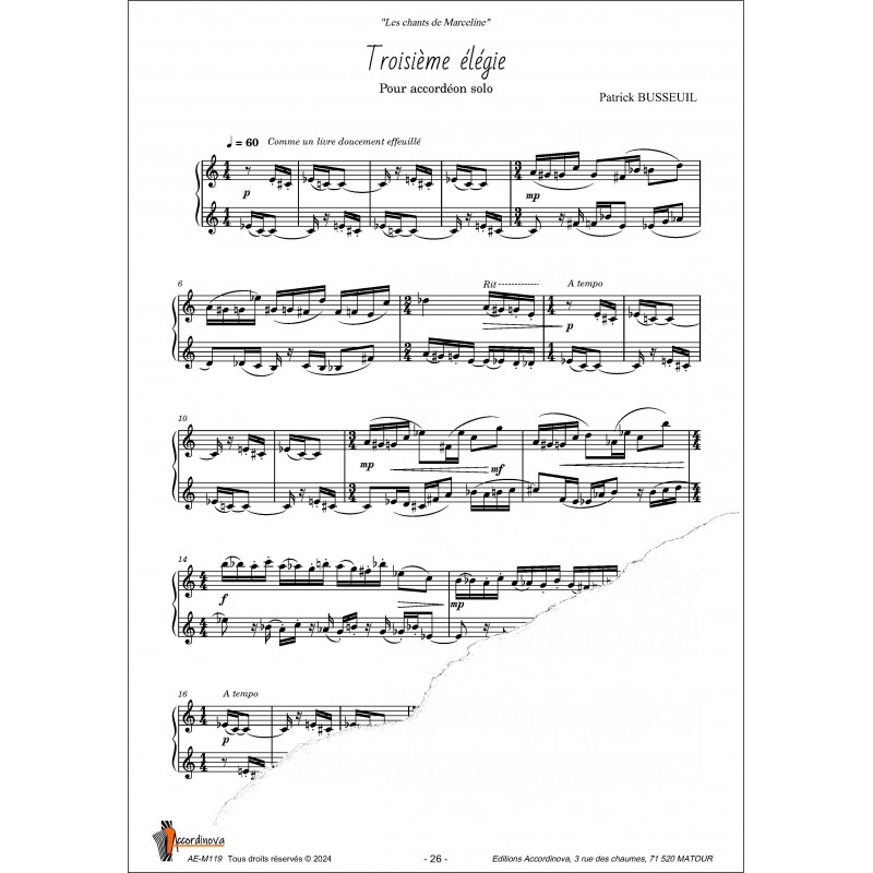 Les chants de Marceline
